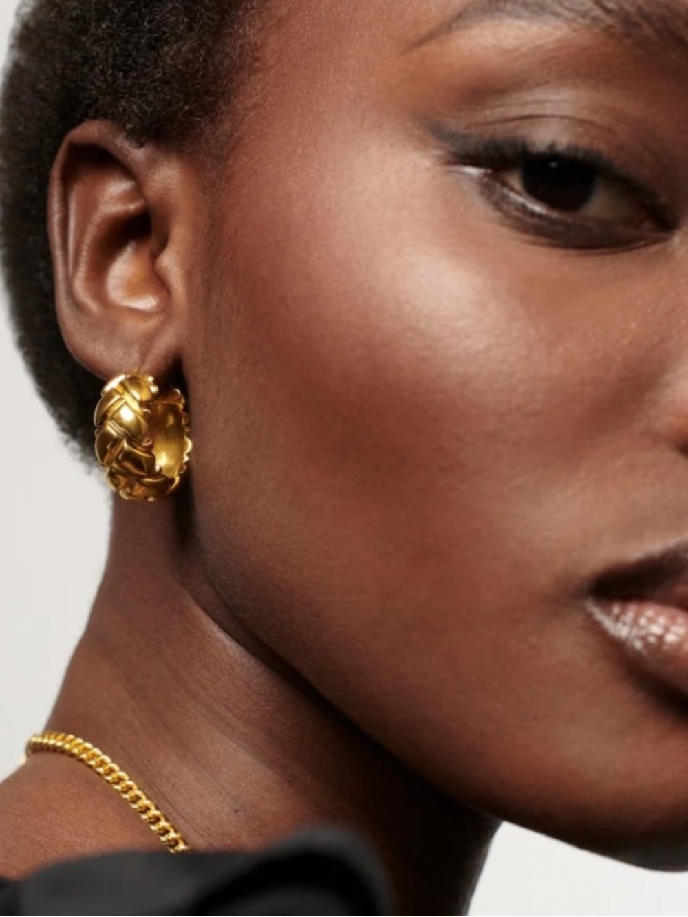 Missoma Lucy Williams MEDIUM Waffle Hoop Earrings Gold Vermeil 18K  Retail $218